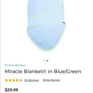 Miracle Blanket Swaddle🤱Blue Green, Newborn 0-3M